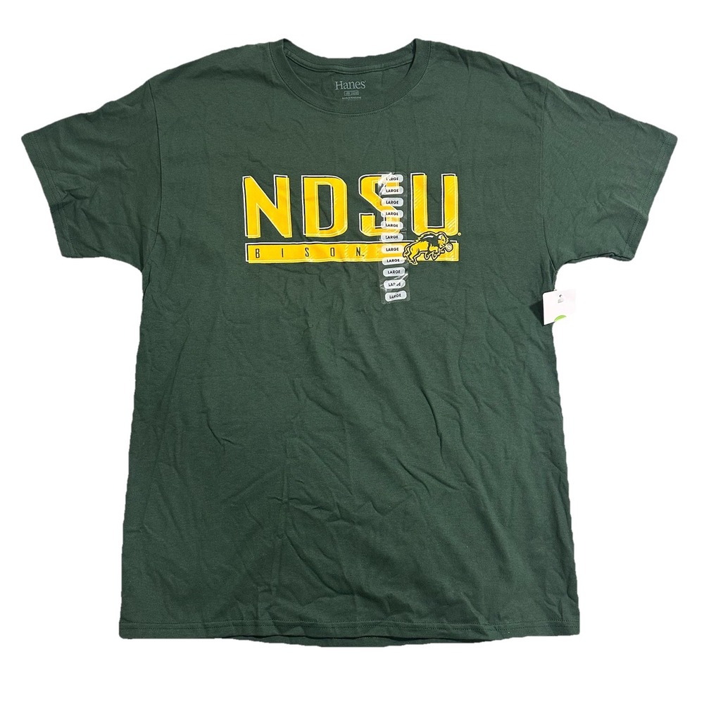 North‎ Dakota State Bison T Shirt Mens L Green Short Sleeve Tee University NWT